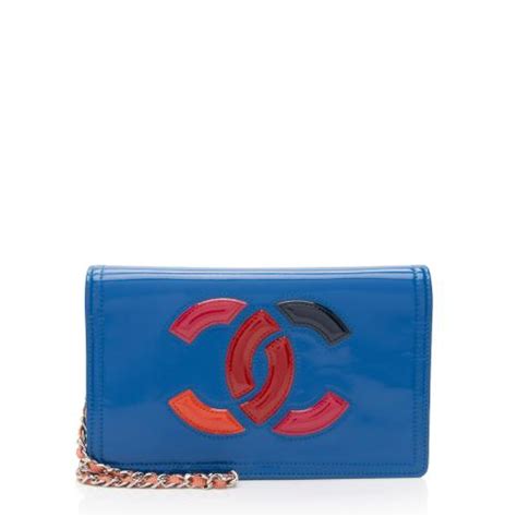 CHANEL Patent Lipstick Wallet on Chain Red 